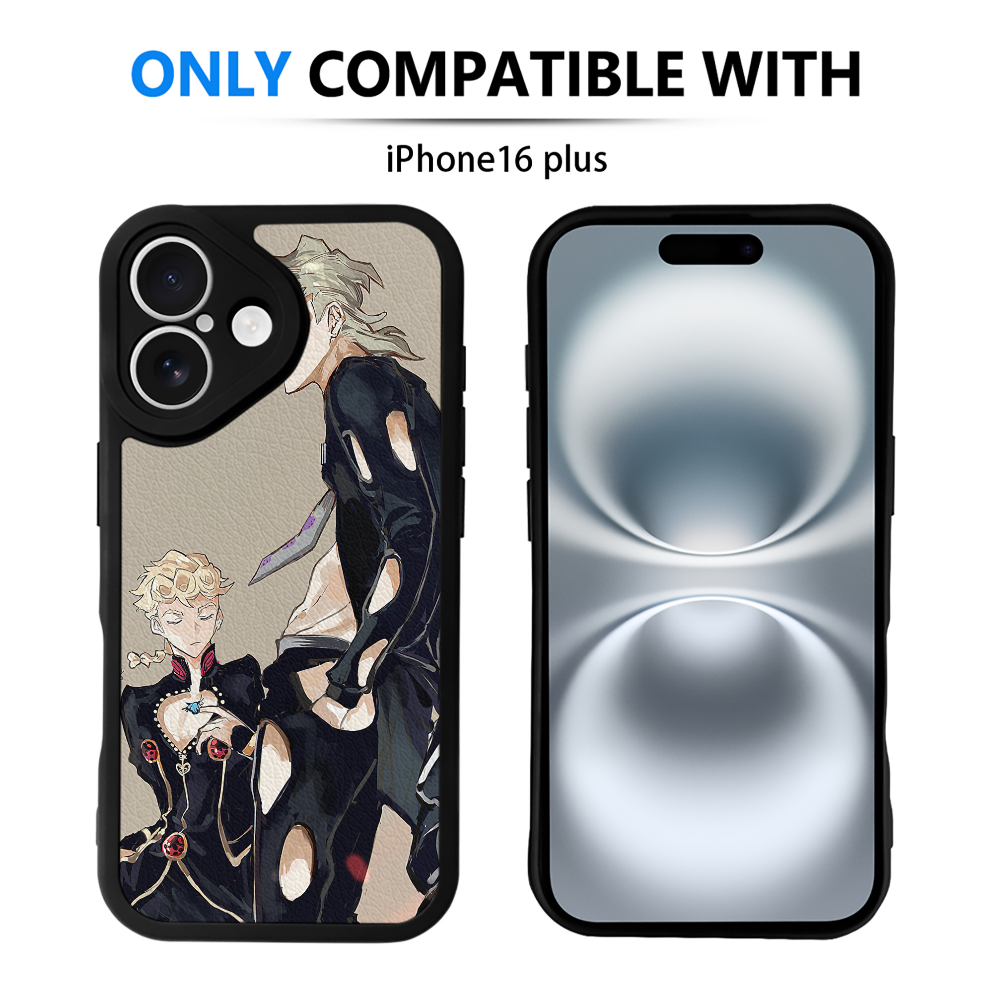 （画像用） ジョジョの奇妙な冒険 JoJo's Bizarre Adventure 【iPhone 16シリーズ対応】シリコンスマホケース（レザー調） 材質：シリコン